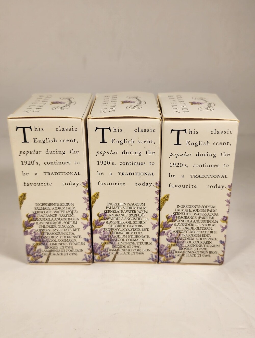 Crabtree & Evelyn Lavender Soap Lot Of Three 3.5 Ounce Bars New In Box - Picture 4 of 9